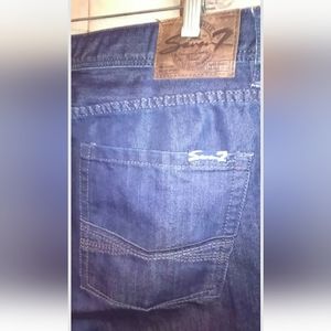 Mens 38 X 34 Seven 7 STRAIGHT ~Dark Wash~ Denim Blue Jeans